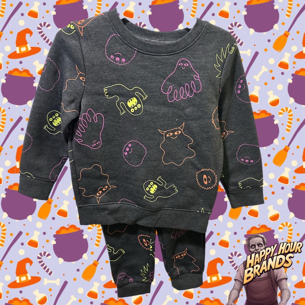 Cat & Jack Halloween Ghost Sweatsuit Toddlers Kids New With Tags multi sizes